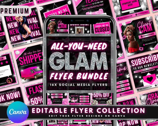 Small Business Flyer Bundle, DIY Flyer Template Design, Hair Lash Flyers, Boutique Flyer, Social Media Flyer, Premade Business Flyer Set