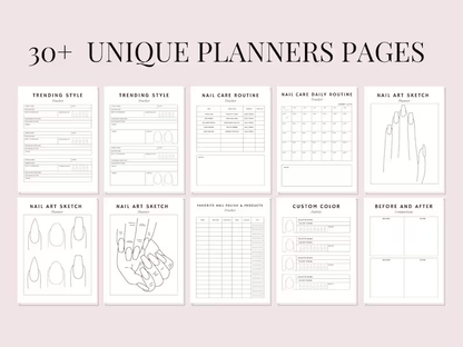 Nail Art Planner | Printable Nail Design Journal for Clients & Pros