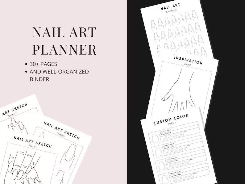 nail art planner | printable nail design journal for clients & pros