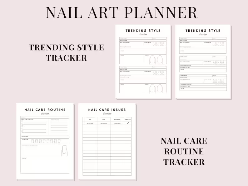 nail art planner | printable nail design journal for clients & pros