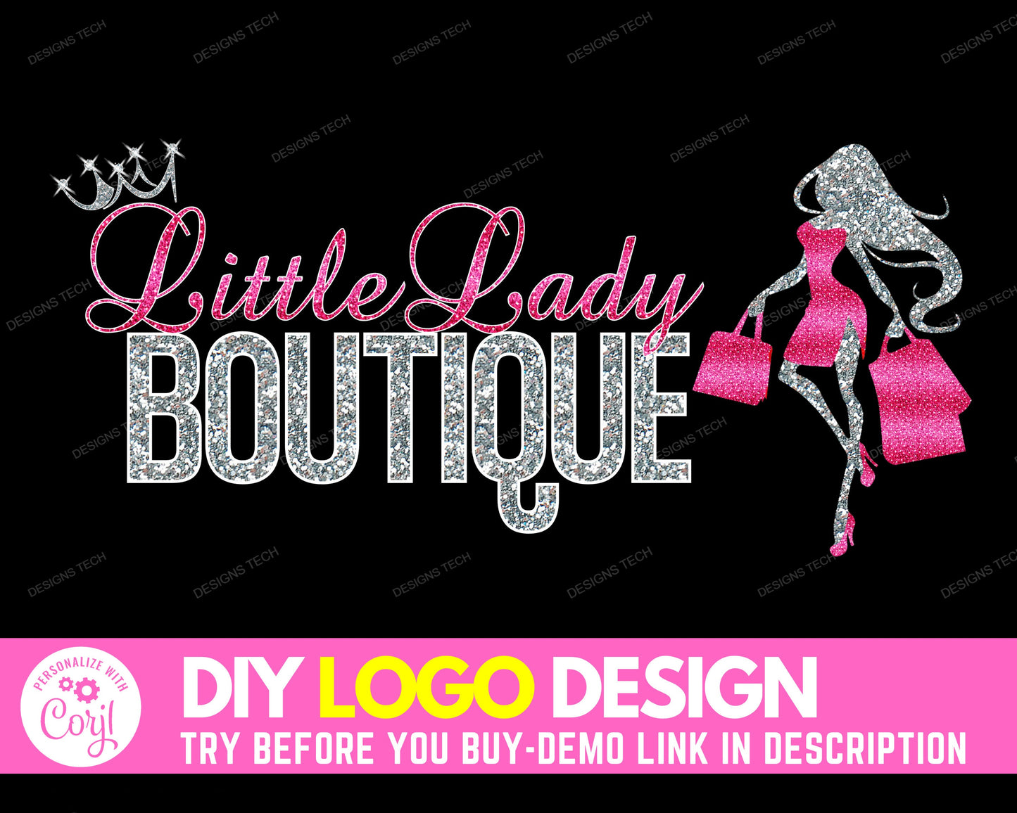 diy boutique logo, edit yourself beauty logo, fashion logo, shop logo, clothing shopping store logo, online business logo design template