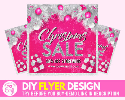 Social Media Flyer, Christmas Sale Flyer, Holiday Flyer, Flyer Design, Flyer, Instagram Flyer, Xmas Flyer, Beauty Flyer, Hair Bundles Flyer