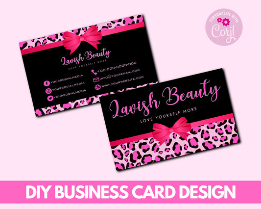 DIY Business Cards, Business Card Templates, Feminine Business Card Design, Beauty Brand Cards, Business Cards Card Design Template