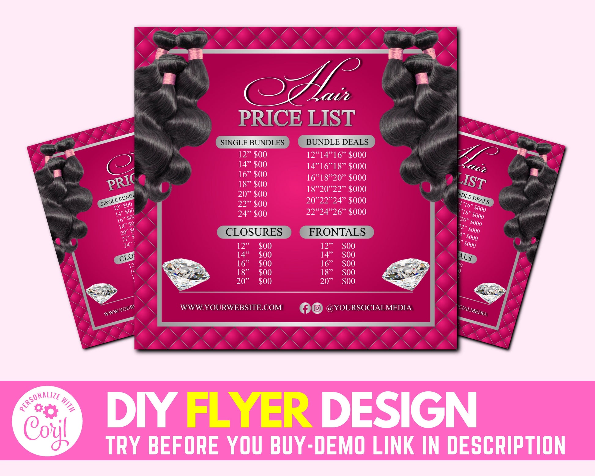 DIY Hair Price List, Hair Pricelist Flyer Design, Bundle Hair Collecti – Preplates diy-hair-price-list-hair-pricelist-flyer-design-bundle-hair-collecti-preplates