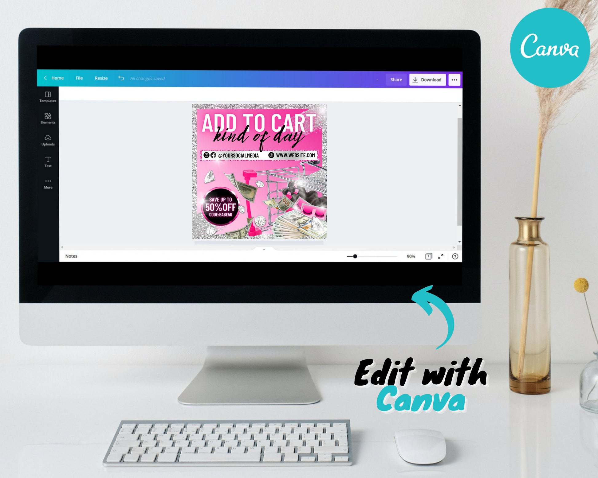 DIY Add To Cart Flyer, Social Media Flyer, Hair Flyer, Flyer Template, Lash Template, Instagram Editable Premade Business Beauty Flyer
