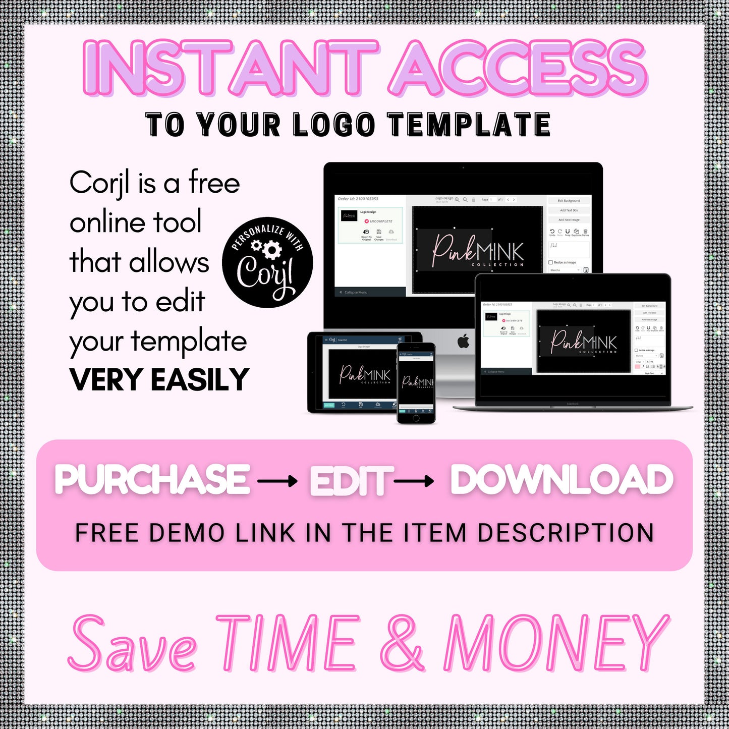 diy nail logo, edit yourself nails logo design, beauty logo, nail tech logo, makeup logo, nails salon artist logo, polish logo diy template