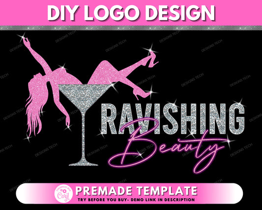 DIY Beauty Logo, Boutique Logo, Fashion Logo, Makeup Artist Logo, Beauty Bar Logo, Shop Logo, Premade Business Logo Design Template