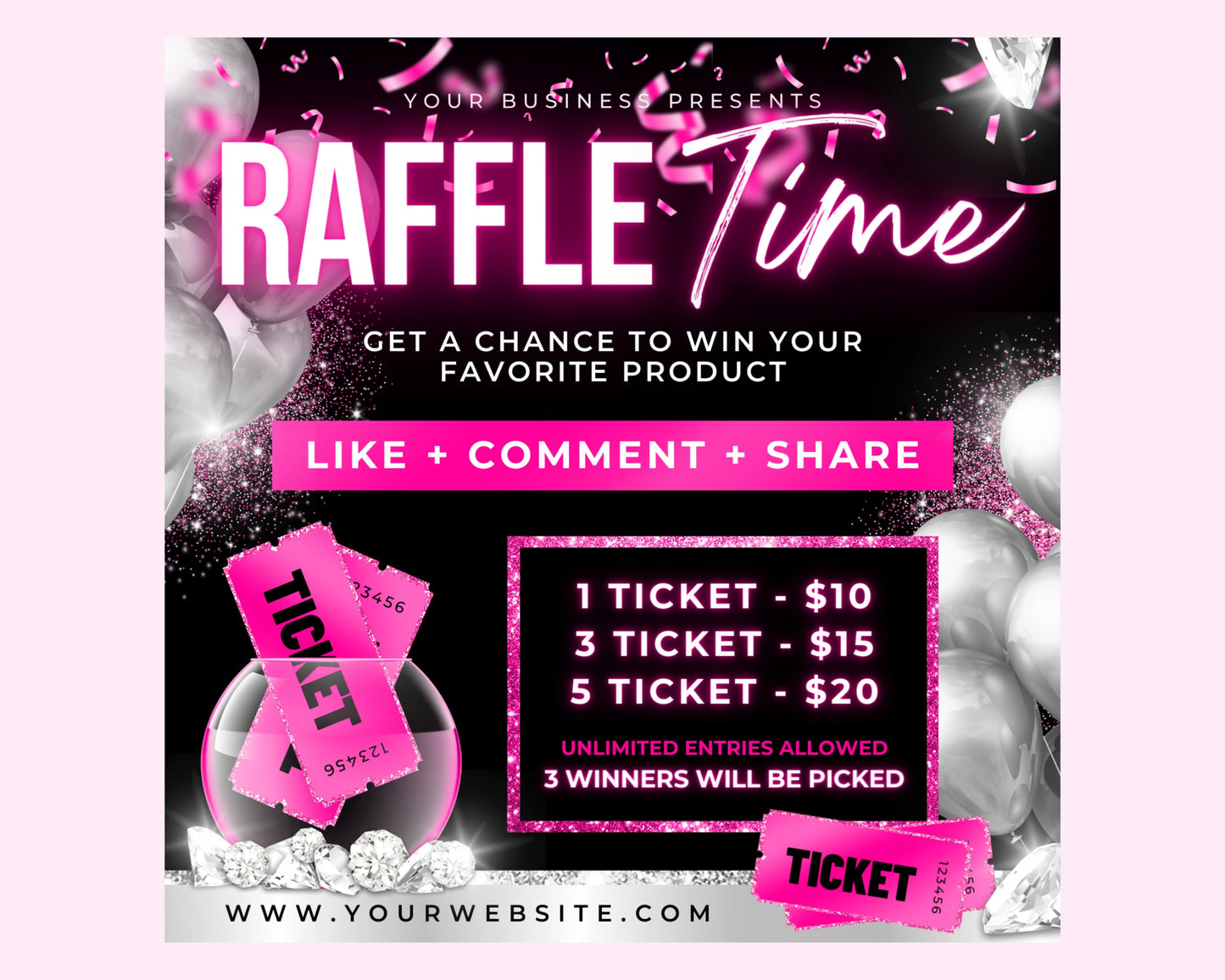 raffle flyer , diy flyer design template, giveaway flyer, raffle ticket flyer, hair raffle flyer, social media premade business flyer design