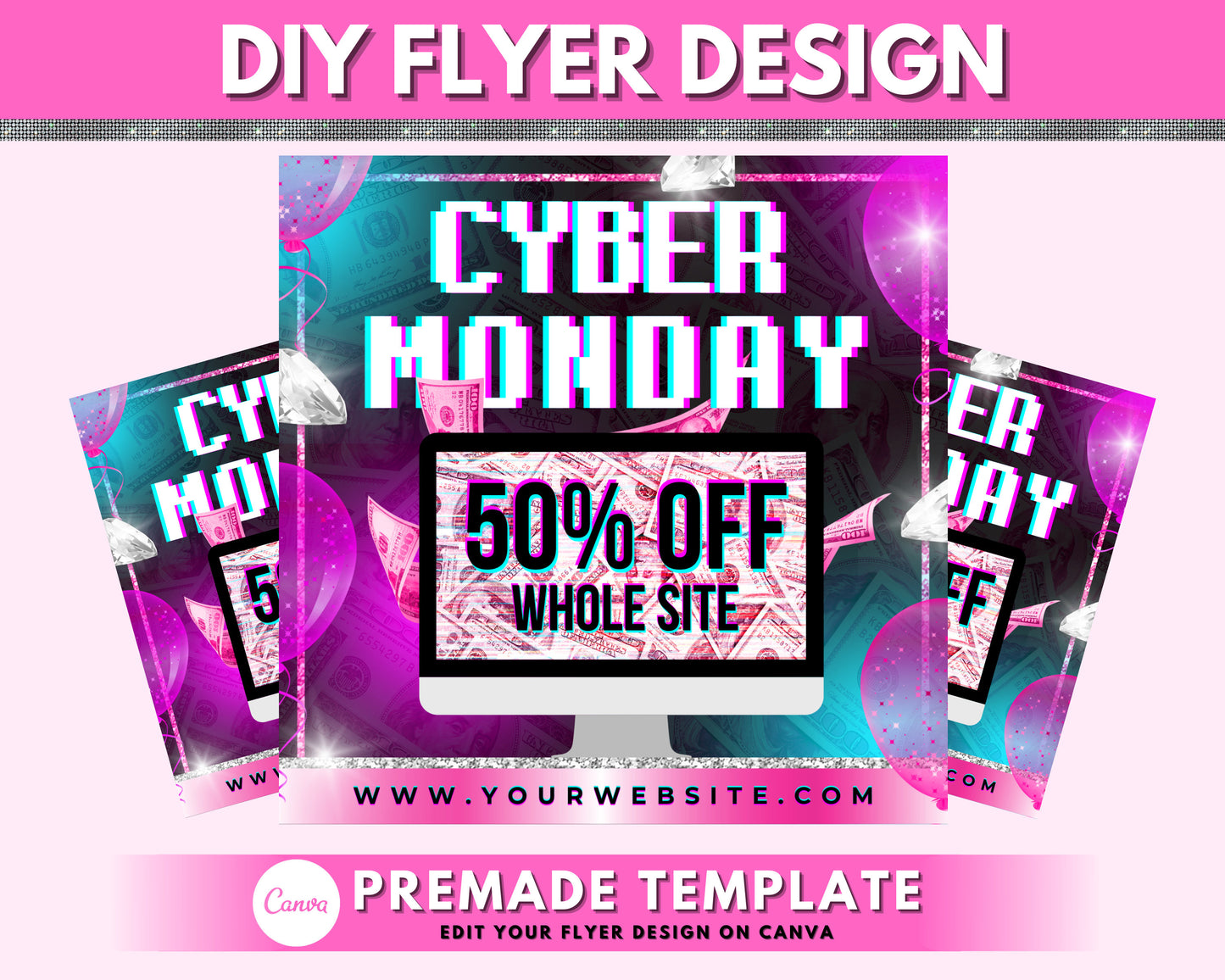 cyber monday sale flyer, diy flyer design template, sale flyer, social media flyer, instagram flyer, premade business flyer design