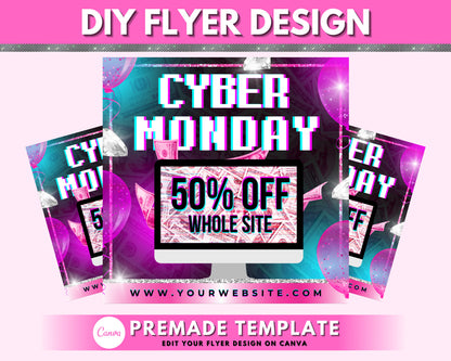 Cyber Monday Sale Flyer, DIY Flyer Design Template, Sale Flyer, Social Media Flyer, Instagram Flyer, Premade Business Flyer Design