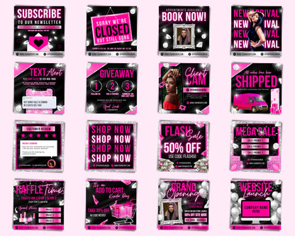 Social Media Flyer Bundle, DIY Flyer Template Design, Hair Bundle Flyers, Beauty Sale Flyers, Instagram Flyers, Premade Business Flyer Set