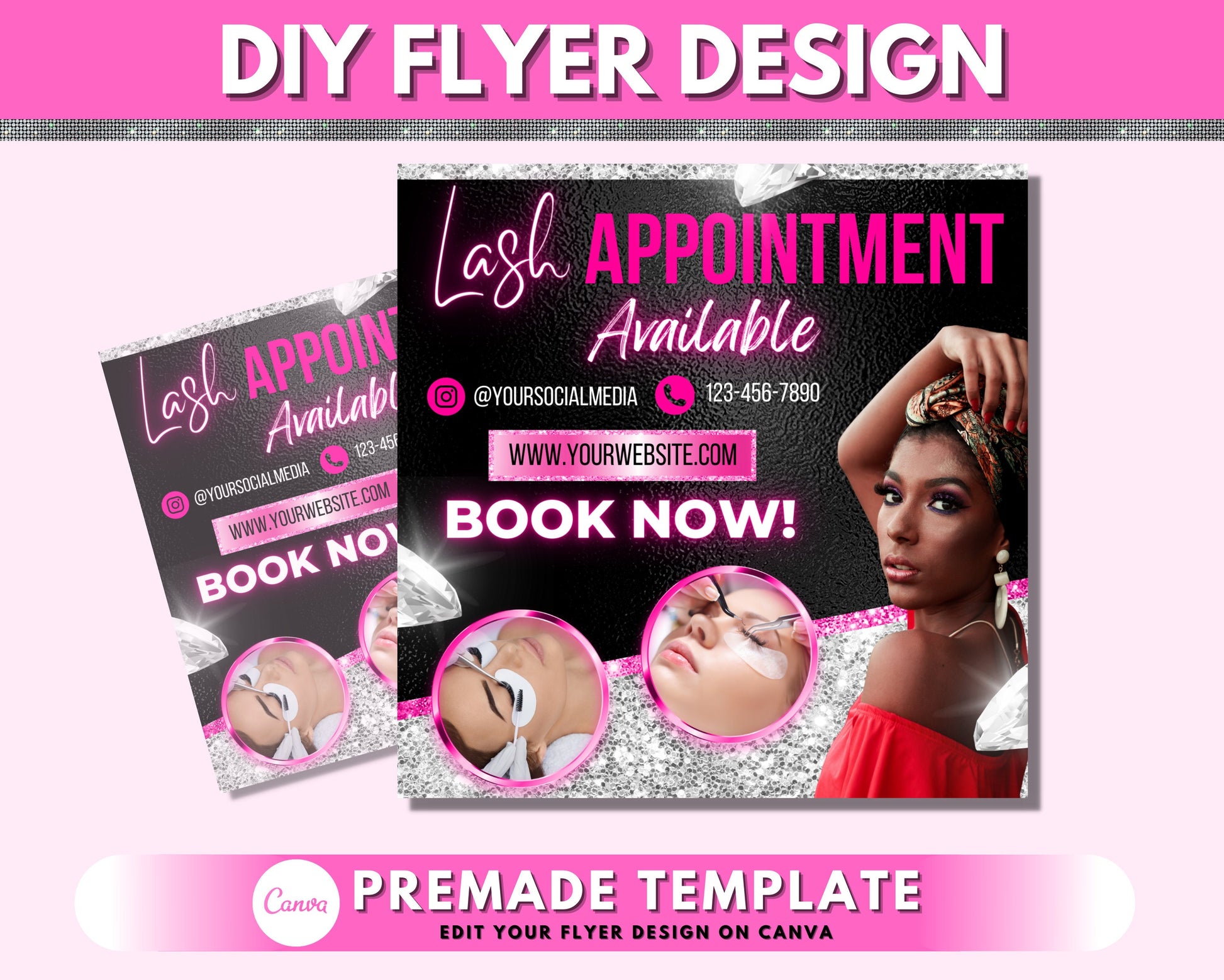 Lash Appointment Flyer, Eyelash Flyer, Social Media Flyer, Book Now Flyer, DIY Appointments Flyers Design, Premade Business Flyer Template