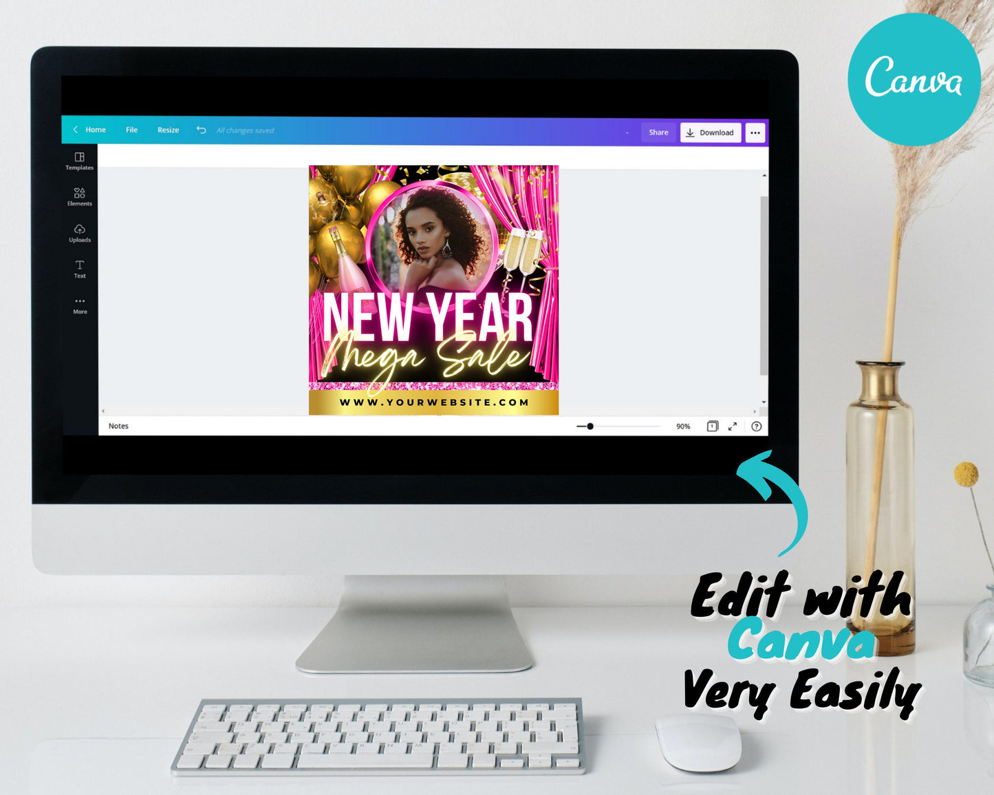new year sale flyer, diy flyer template design, holiday sale flyer, new years mega sale flyer, premade business social media flyer