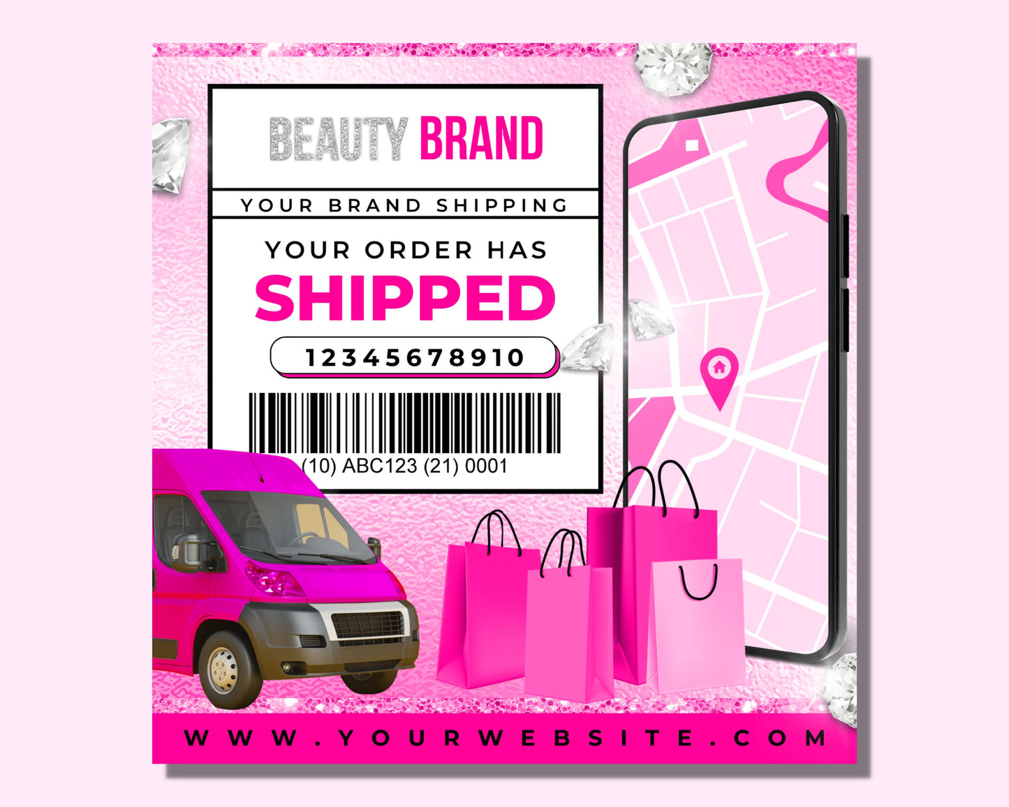 order shipping flyer, diy flyer template design, orders have been shipped flyer, shipping flyer, premade business social media flyer