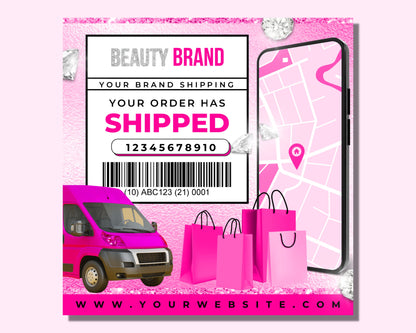 Order Shipping Flyer, DIY Flyer Template Design, Orders Have Been Shipped Flyer, Shipping Flyer, Premade Business Social Media Flyer