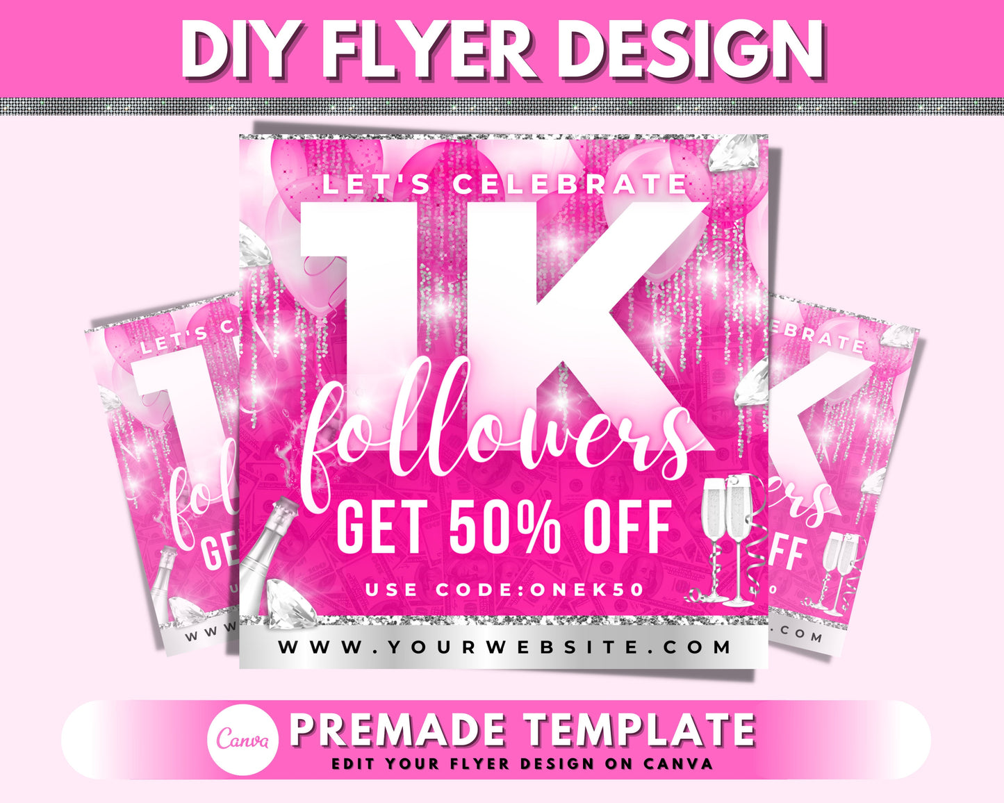followers flyers, diy flyer template design, sale flyer, 1k followers flyer, social media flyer, instagram flyer, premade business flyer