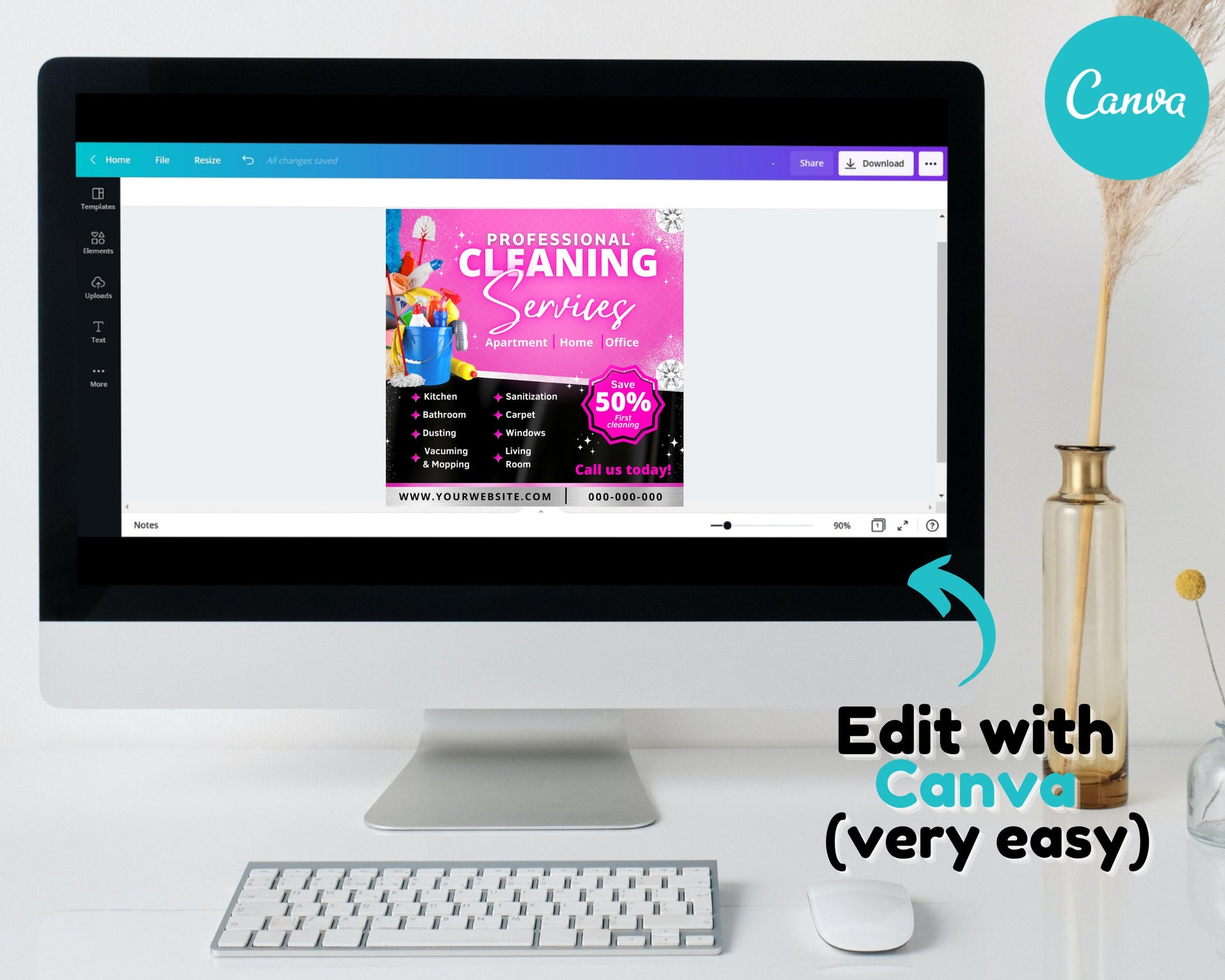 Cleaning Service Flyer, DIY Flyer Template Design, Cleaning Flyer Advertisement, Housekeeper Cleaner Flyer, House & Office Cleaning Flyer