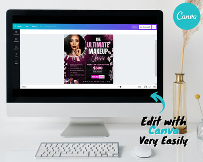 Makeup Flyer, DIY Flyer Template Design, Makeup Class Flyer, Beauty Training Flyer, Makeup Course Flyer, Instagram Flyer, Premade Flyer