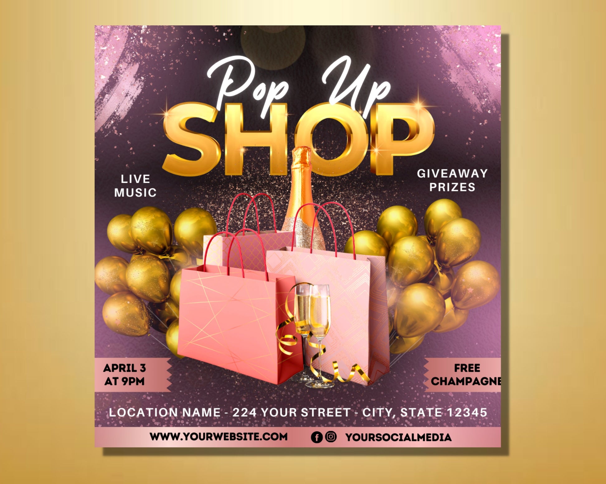 Pop Up Shop Flyer, DIY Flyer Template Design, Shop Now Flyer, Sip and Shop Flyer, Event Flyer, Social Media Flyer, Boutique Flyer