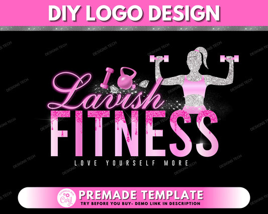 Fitness Logo, DIY Logo Design Template, Personal Trainer Logo, Workout Logo, Training Logo, Fitness Instructor Logo, Gym Logo