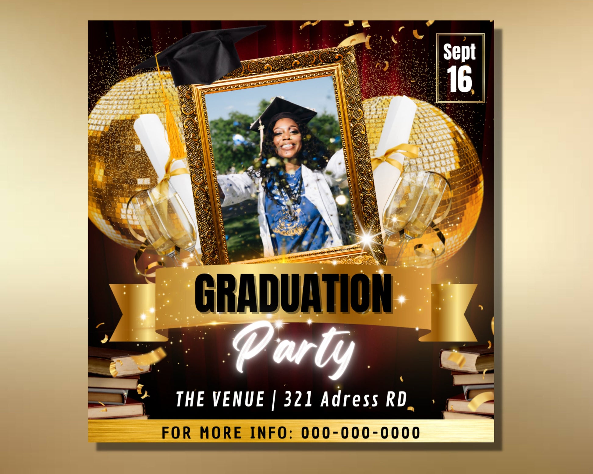Graduation Party Flyer, DIY Flyer Template Design, Graduation Party Invitation, Graduation Celebration Flyer, Graduate Flyer, Grad Party