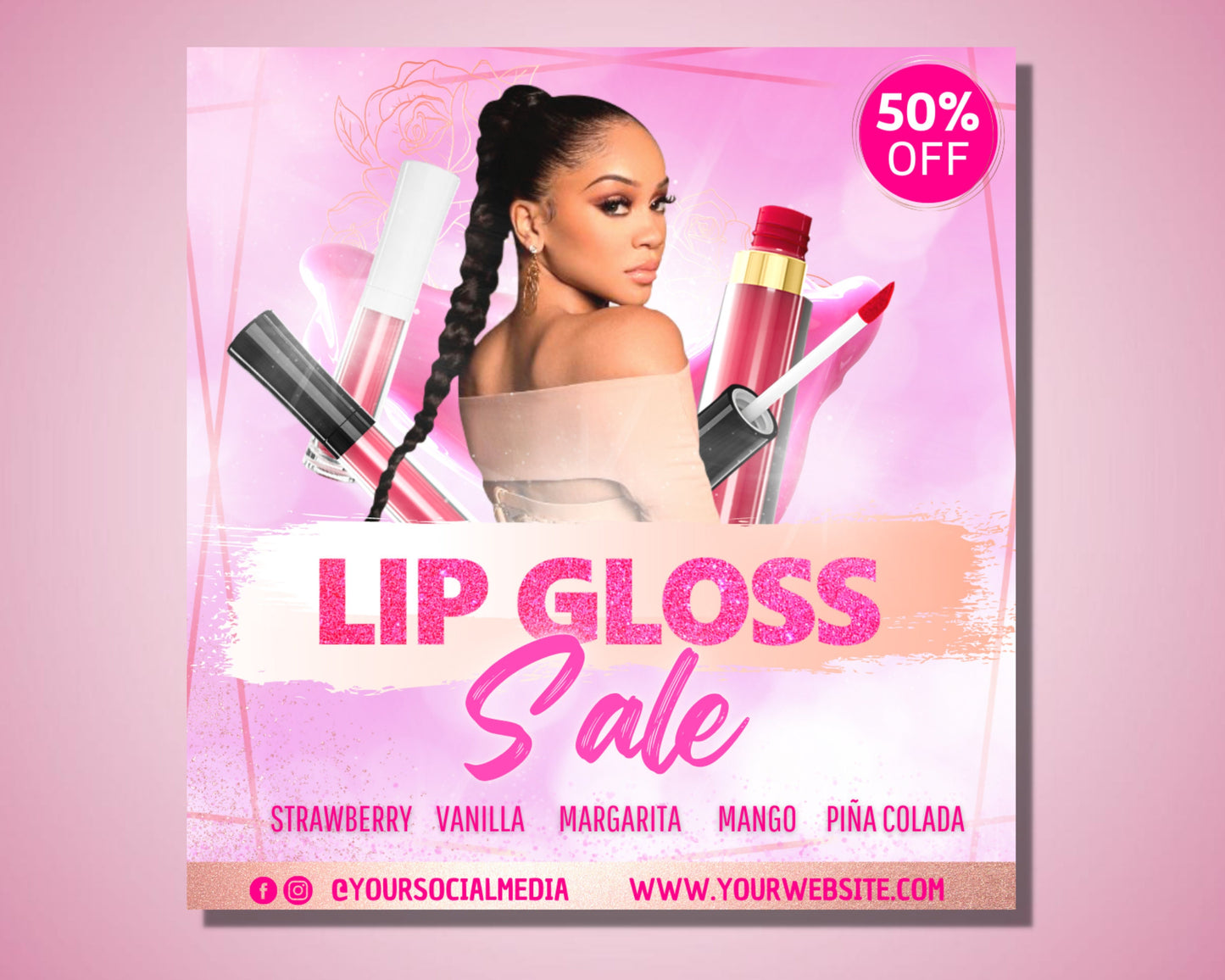 lip gloss flyer, diy flyer template design, lipgloss flyer, makeup flyer, gloss sale flyer, beauty flyer, social media flyer