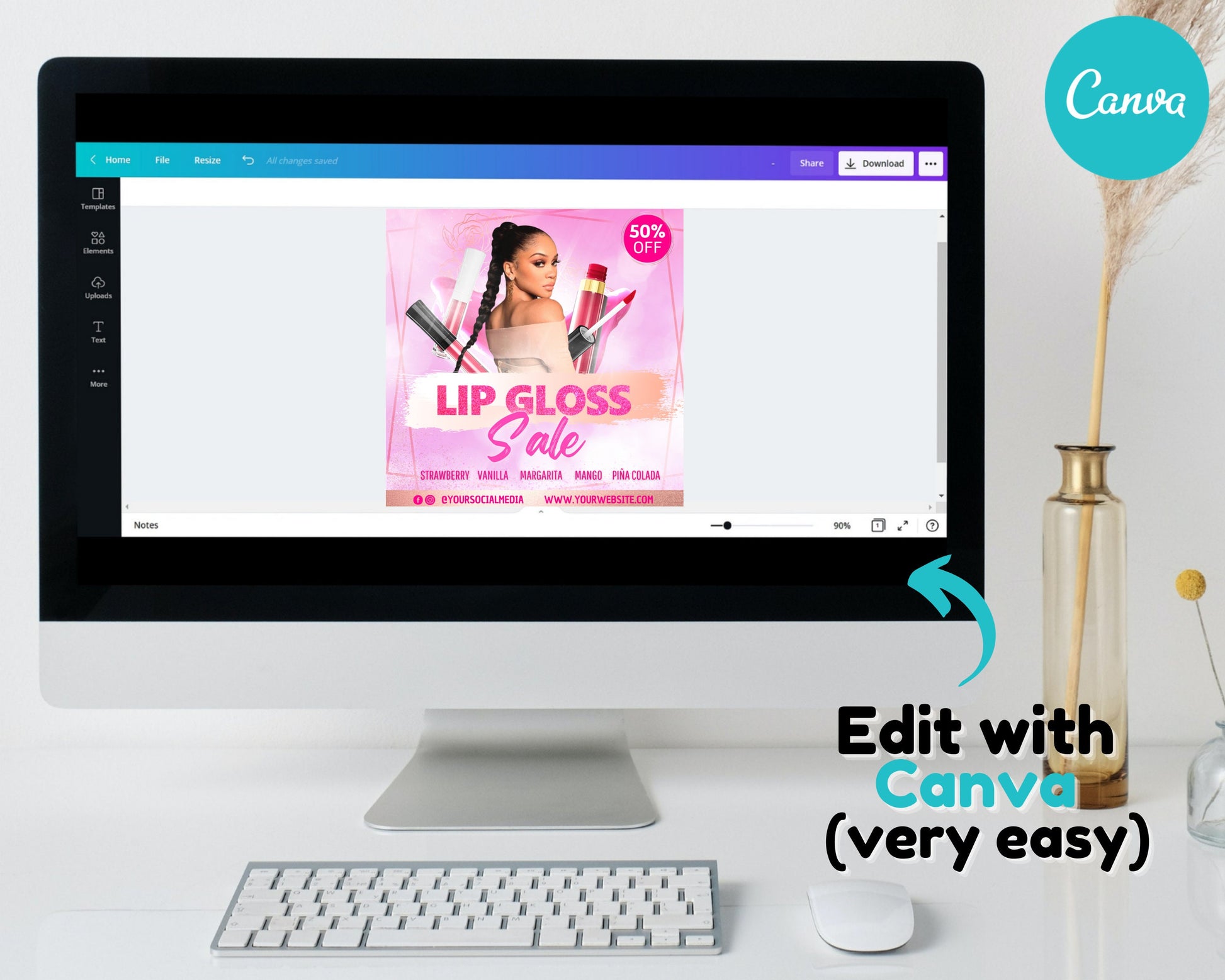 Lip Gloss Flyer, DIY Flyer Template Design, Lipgloss Flyer, Makeup Flyer, Gloss Sale Flyer, Beauty Flyer, Social Media Flyer