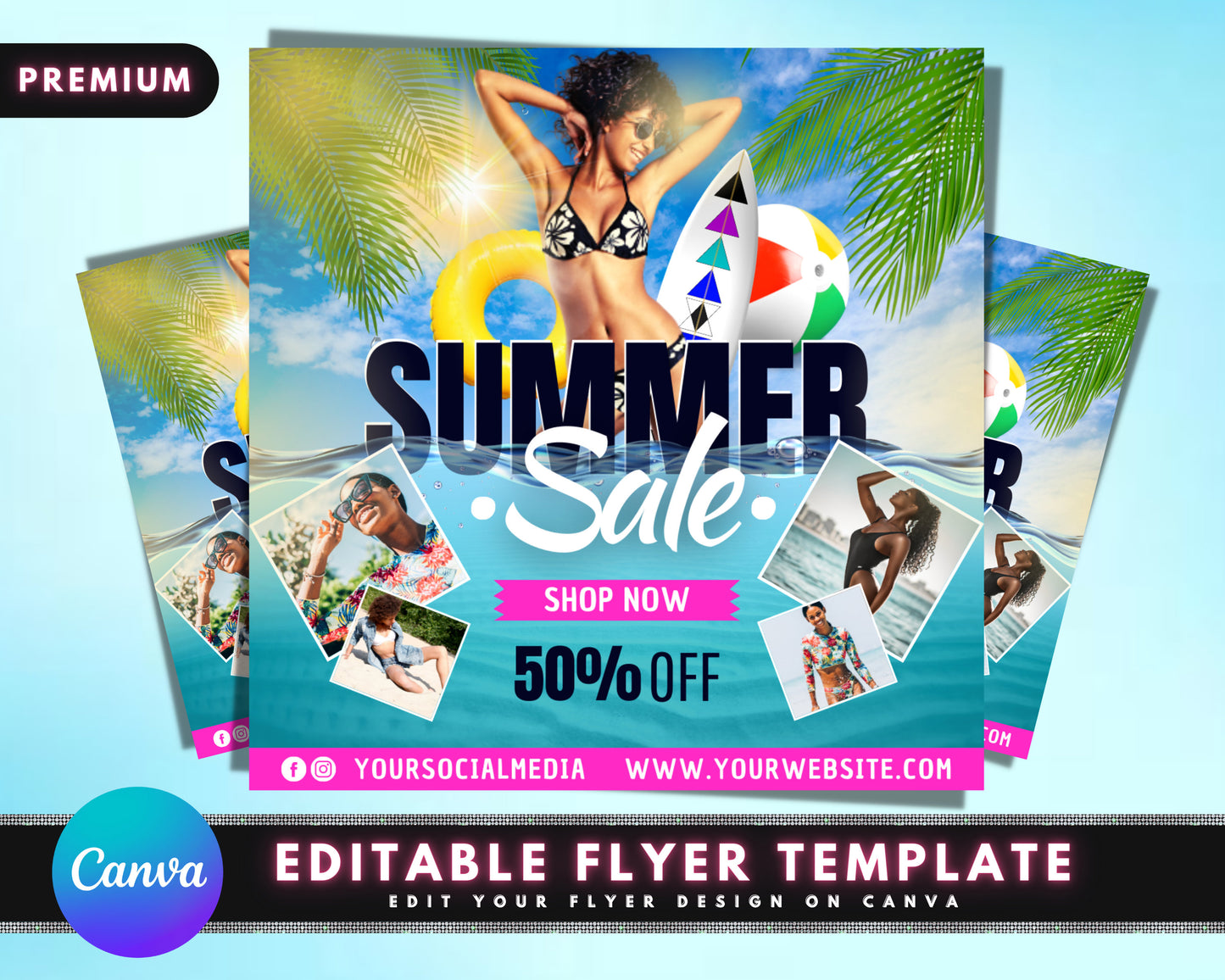 summer sale flyer, diy flyer template design, summer flyer, hair flyer, flash sale flyer, boutique flyer, social media flyer, premade flyer