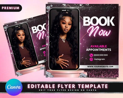 Book Now Flyer, DIY Flyer Template Design, Appointments Flyer, Schedule Appointment Flyer, Hair Lash Nails Booking Flyer, Premade Flyer