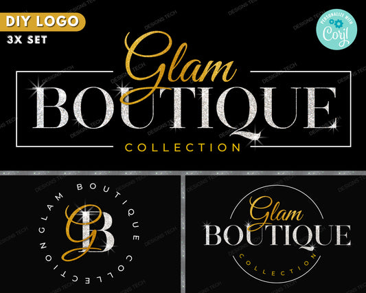 Boutique Logo, DIY Gold Logo Design Template, Hair Logo, Fashion Logo, Beauty Logo, Hair Bundles Extensions Logo, Premade Business Logo