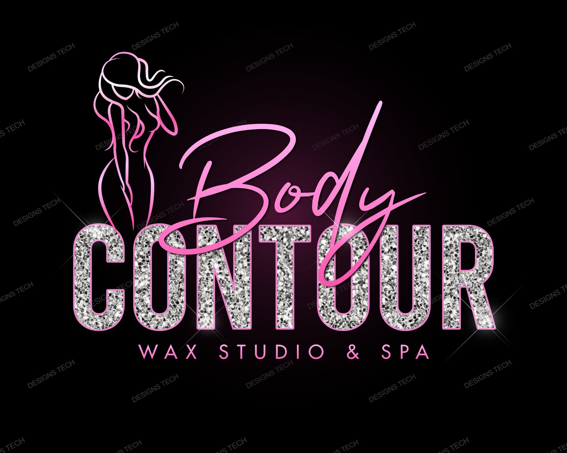 Body Contour Logo, DIY Logo Design Template, Body Sculpting Logo, Body Contouring Logo, Esthetician Logo, Wax Logo, Premade Business Logo