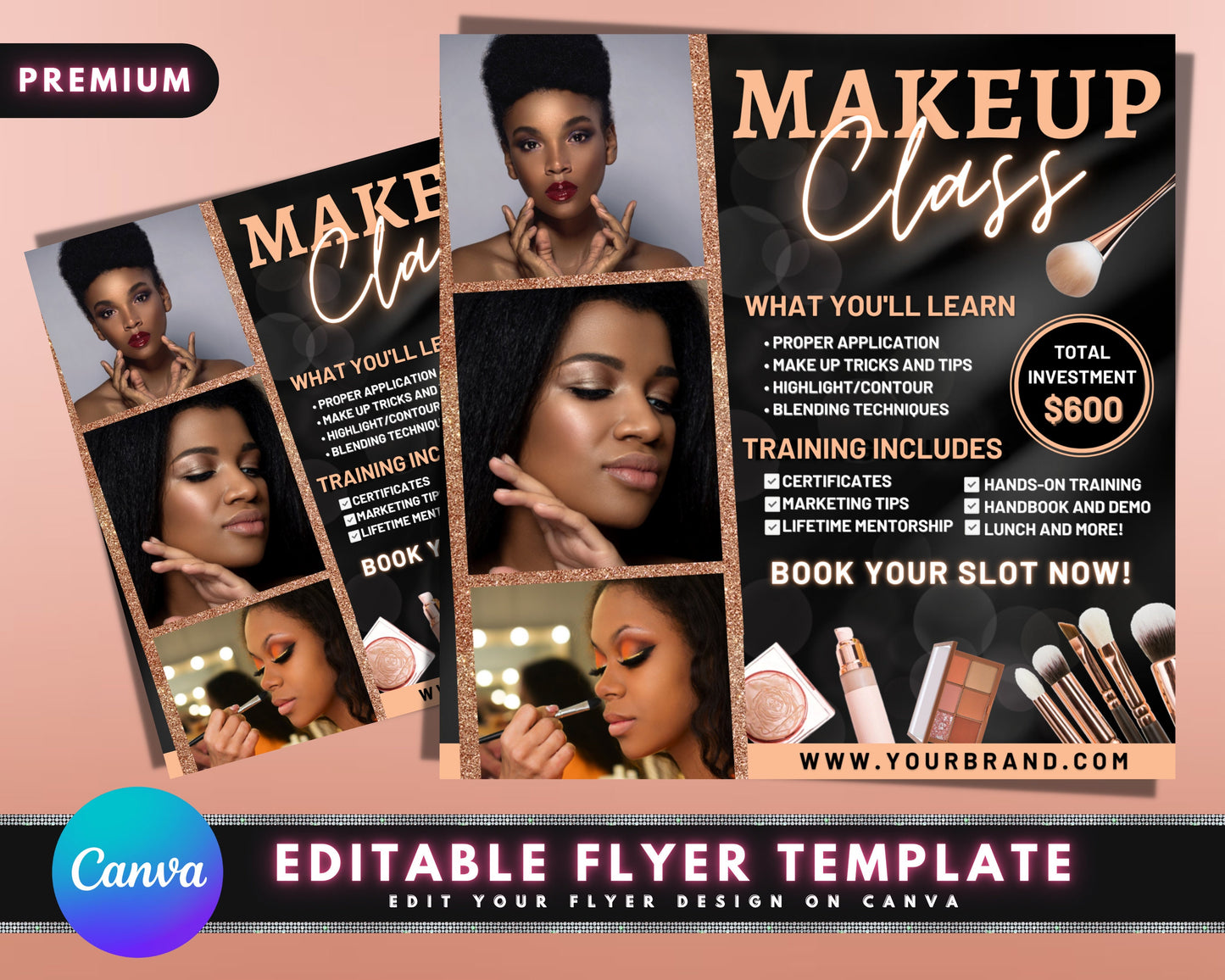 makeup course flyer, diy flyer template design, makeup class flyer, makeup masterclass flyer, makeup training flyer, social media flyer