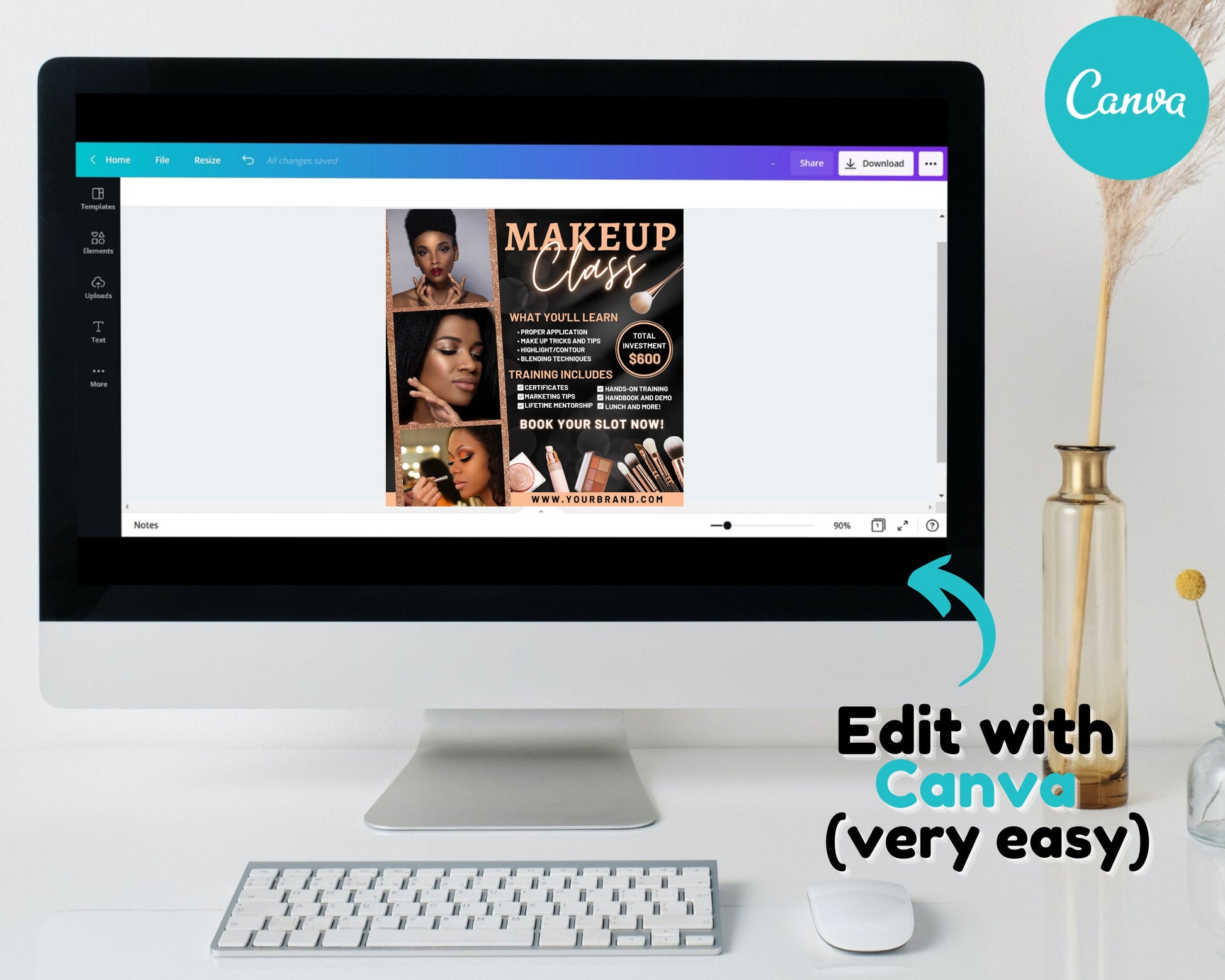 Makeup Course Flyer, DIY Flyer Template Design, Makeup Class Flyer, Makeup Masterclass Flyer, Makeup Training Flyer, Social Media Flyer