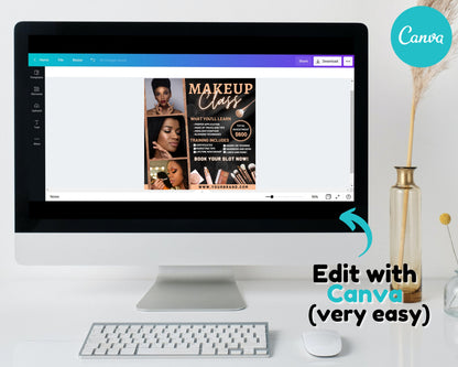Makeup Course Flyer, DIY Flyer Template Design, Makeup Class Flyer, Makeup Masterclass Flyer, Makeup Training Flyer, Social Media Flyer