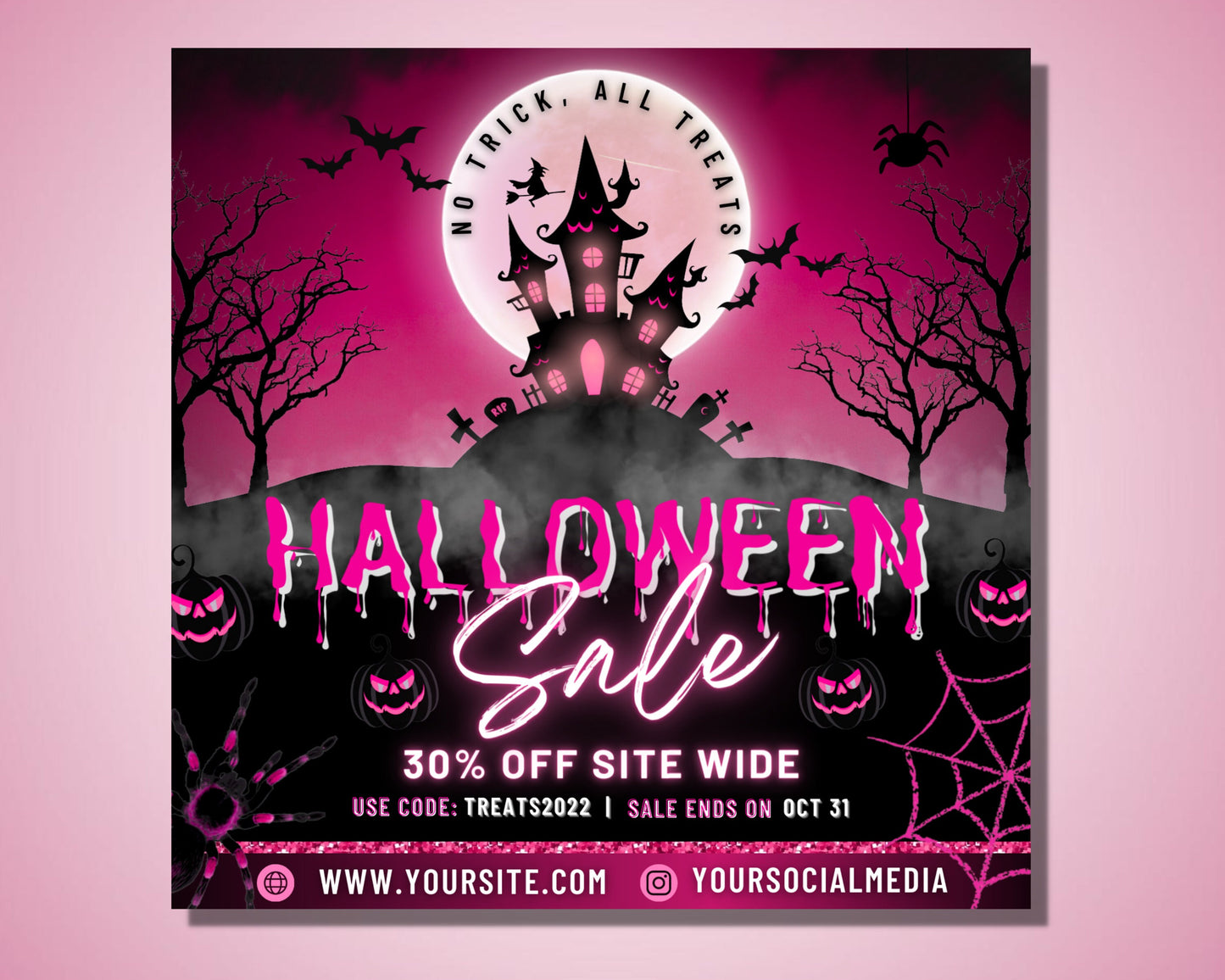 halloween flyer, diy flyer template design, sale flyer, hair flyer, fall sale flyer, pink flyer, scary flyer, premade business flyer design