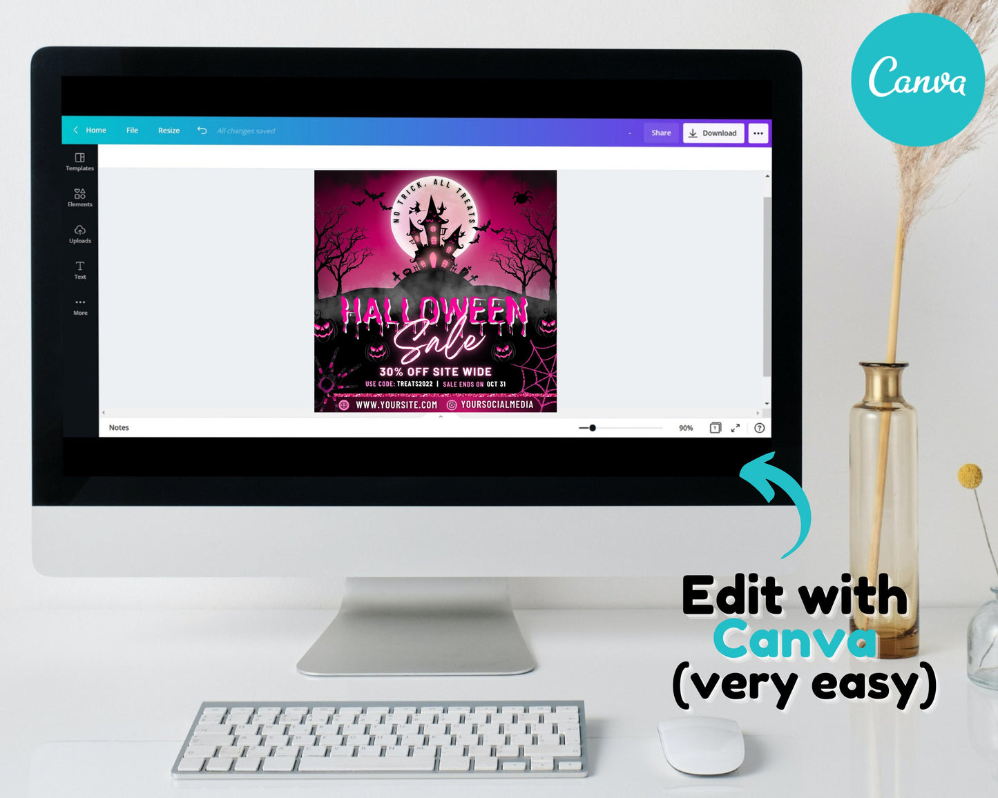 halloween flyer, diy flyer template design, sale flyer, hair flyer, fall sale flyer, pink flyer, scary flyer, premade business flyer design