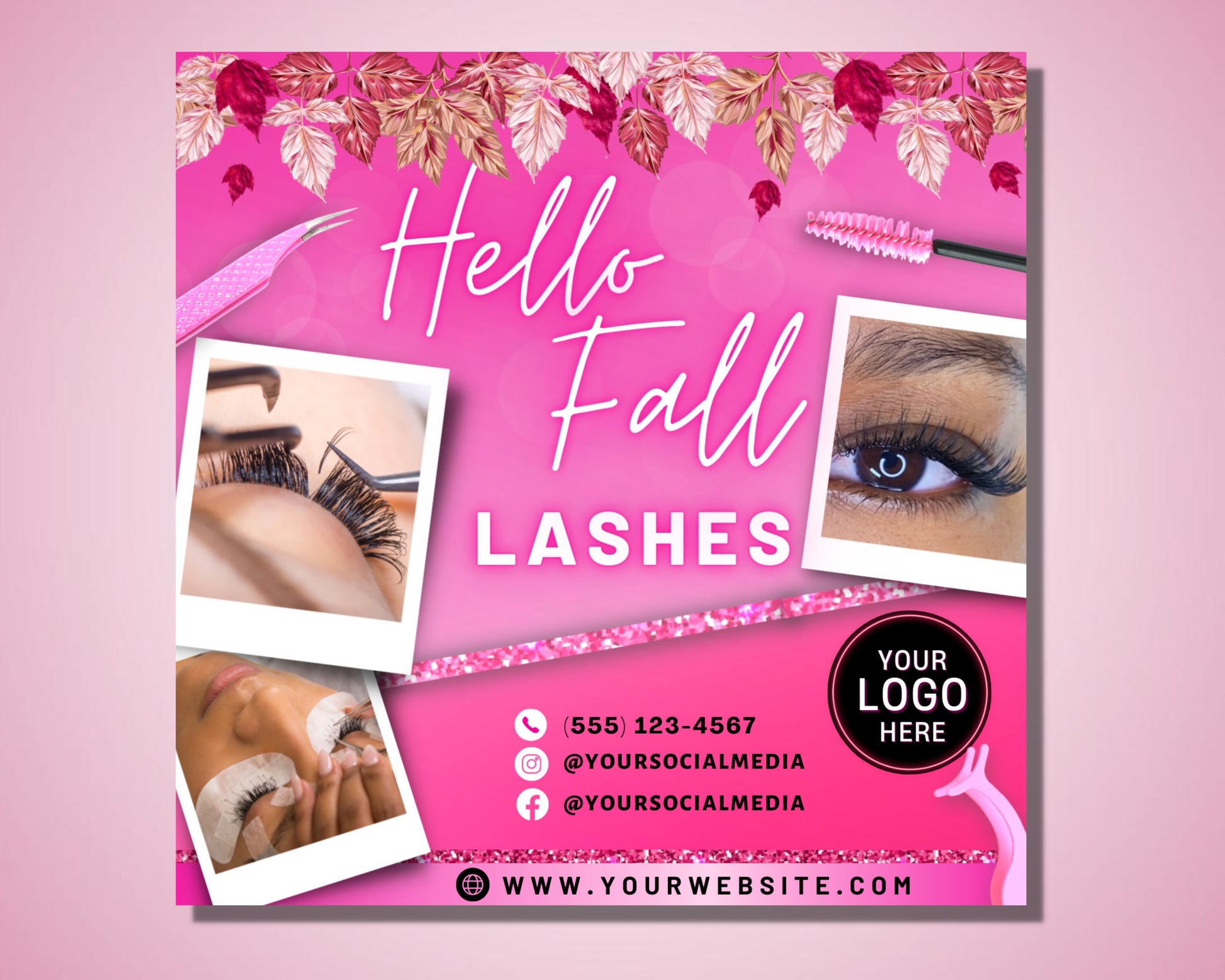 Fall Season Sale Flyer, DIY Flyer Template Design, Lash Flyer, Book Now Flyer, Hair Flyer, Autumn Holiday Flyer, Premade Business Flyer