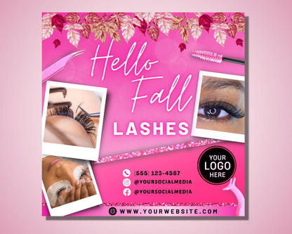 Fall Season Sale Flyer, DIY Flyer Template Design, Lash Flyer, Book Now Flyer, Hair Flyer, Autumn Holiday Flyer, Premade Business Flyer