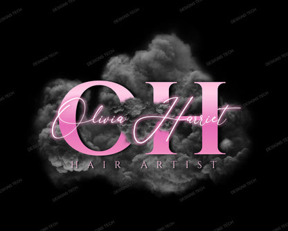Salon Hairdressers Hair Stylists Hairstyle Scissors Comb Brush Smoke Logo Salon Spa Stylist Artist Creativity Confidence Transformation Beauty