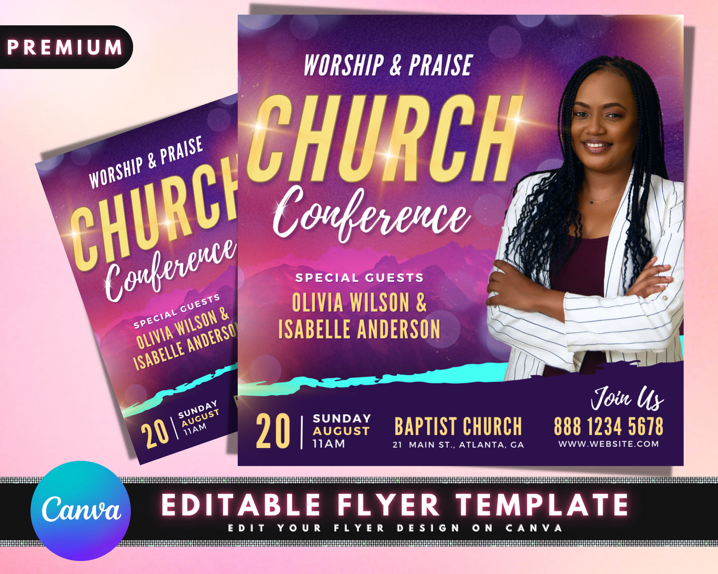 church flyer, diy flyer template design, church conference flyer, church service flyer, prayer flyer, worship flyer, premade editable flyer