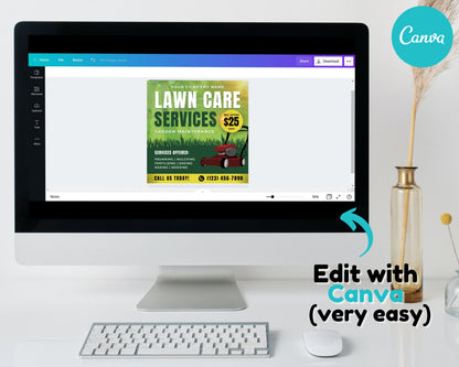 Lawn Care Service Flyer, DIY Flyer Template Design, Lawn Mowing Flyer, Landscaping Flyer, Gardening Flyer, Premade Business Flyer