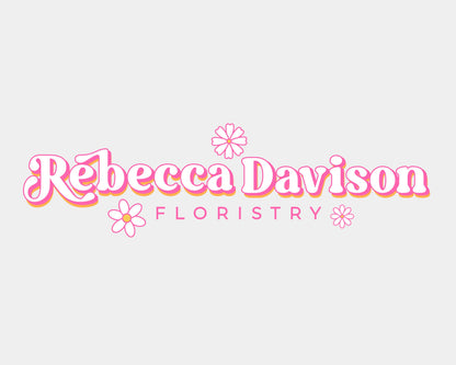 Retro Flower Logo, DIY Logo Design Template, Boho Logo, Vintage Boutique Logo, Blogger Logo, Store Logo, Hippie Logo, Premade Business Logo