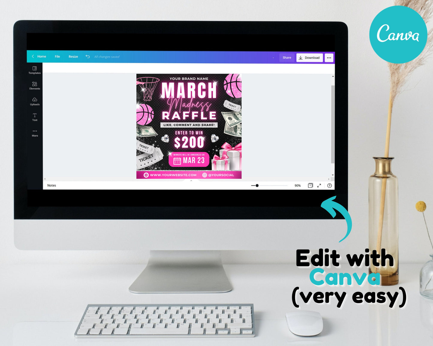 march madness raffle flyer, diy flyer template design, march giveaway flyer, ticket flyer, march hair specials flyer, premade business flyer