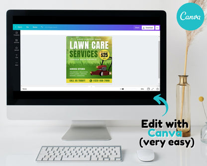 Lawn Care Services Flyer, DIY Flyer Template Design, Lawn Mowing Flyer, Landscaping Flyer, Gardening Flyer, Premade Business Flyer