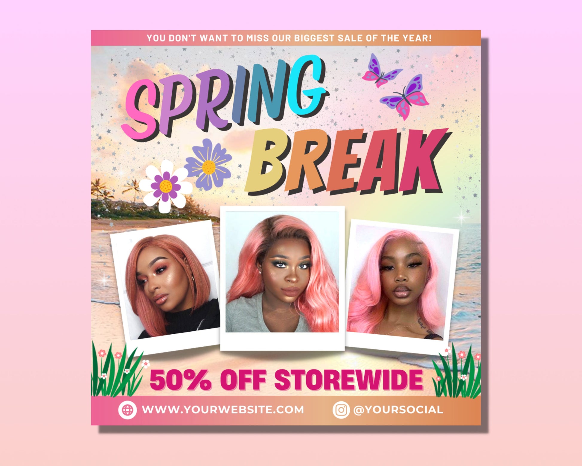 Spring Sale Flyer, DIY Flyer Template Design, Spring Break Flyer, Hair Flyer, Spring Specials Flyer, Lash Flyer, Nails Flyer, Premade Flyer