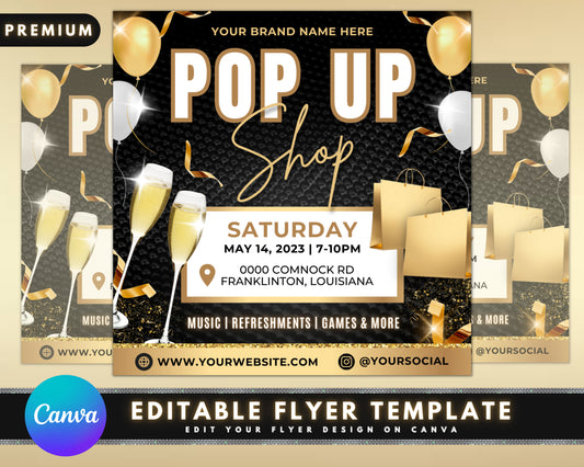 Pop Up Shop Flyer, DIY Flyer Template Design, Shop Now Flyer, Sip and Shop Flyer, Event Flyer, Social Media Flyer, Invitation Flyer