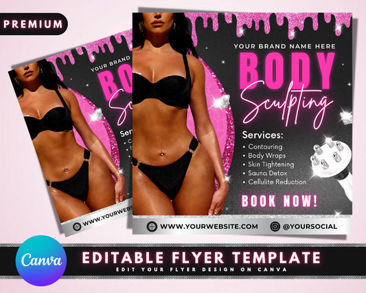 Body Contouring Flyer, DIY Flyer Template, Body Contour Flyer, Body Spa Flyer, Body Sculpting Flyer, Social Media Flyer, Premade Template