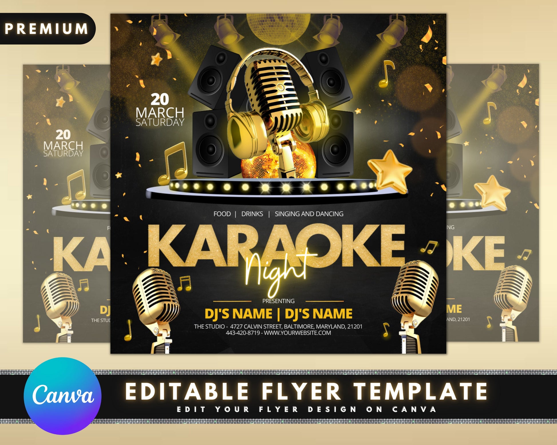 Karaoke Night Flyer, Party Flyer, DIY Flyer Template Design, Party Invite Flyer, Saturday Friday Night Party Flyer, Club Event Flyer