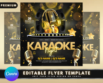Karaoke Night Flyer, Party Flyer, DIY Flyer Template Design, Party Invite Flyer, Saturday Friday Night Party Flyer, Club Event Flyer