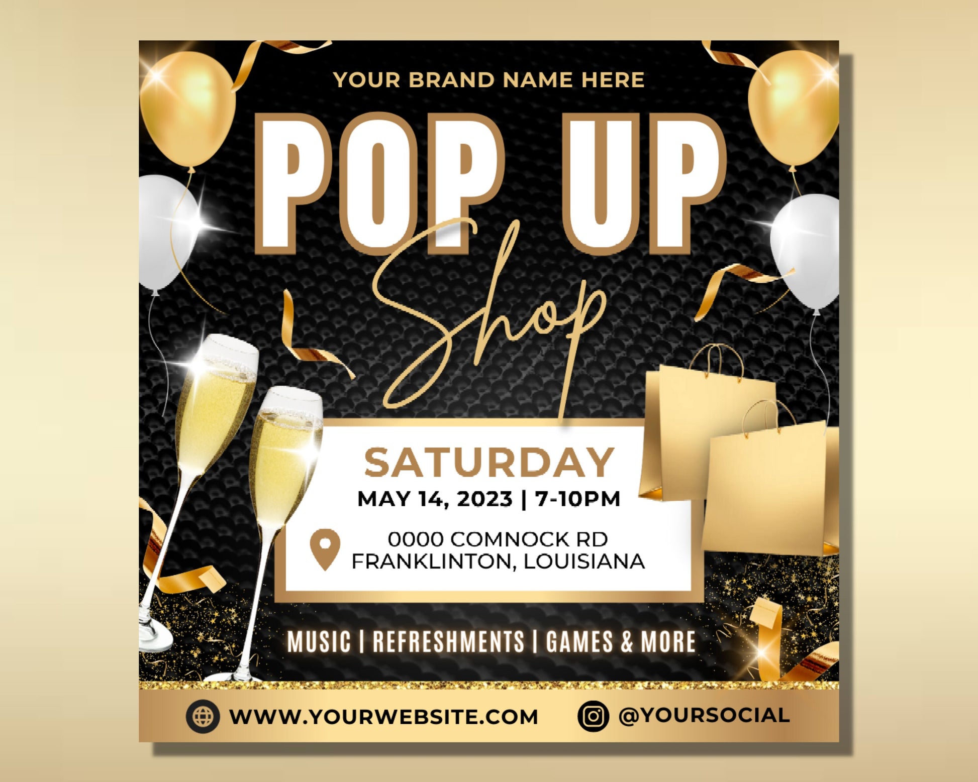 Pop Up Shop Flyer, DIY Flyer Template Design, Shop Now Flyer, Sip and Shop Flyer, Event Flyer, Social Media Flyer, Invitation Flyer